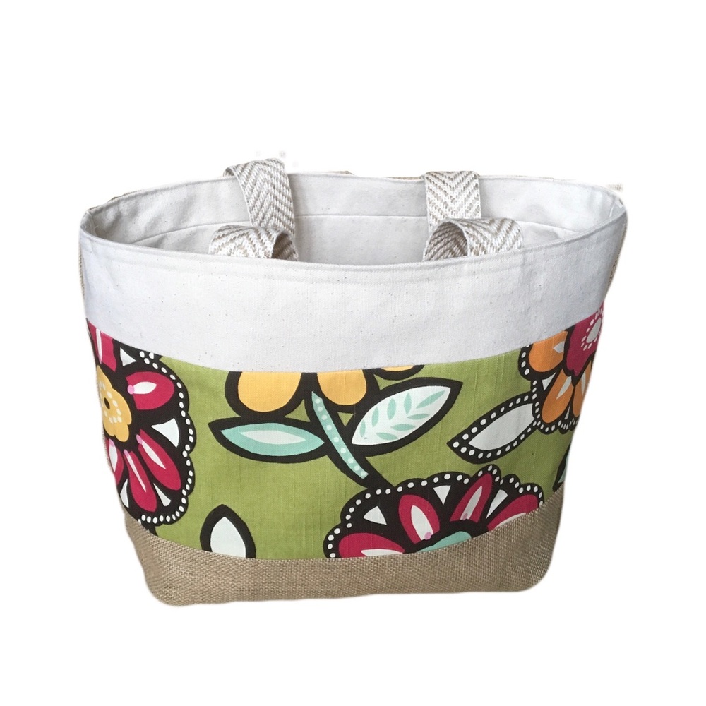 Green Flower Beach Tote Perfect Gift